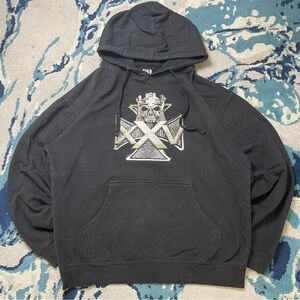 Men's Black WWE Skull Crest Pullover Hoodie